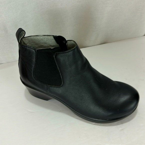 Alegria Eve Black Side Zip Leather  Ankle Boots Bootie Size 37 - Picture 13 of 13